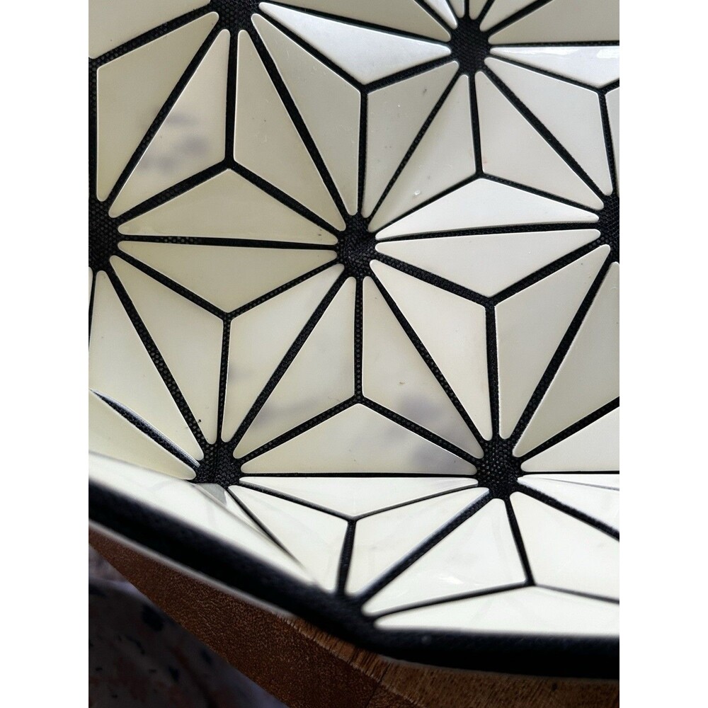 Isabelle Ivory Geometric Tile Handbag Handle Tote Multi Pocket Top Zip New - Picture 12 of 12